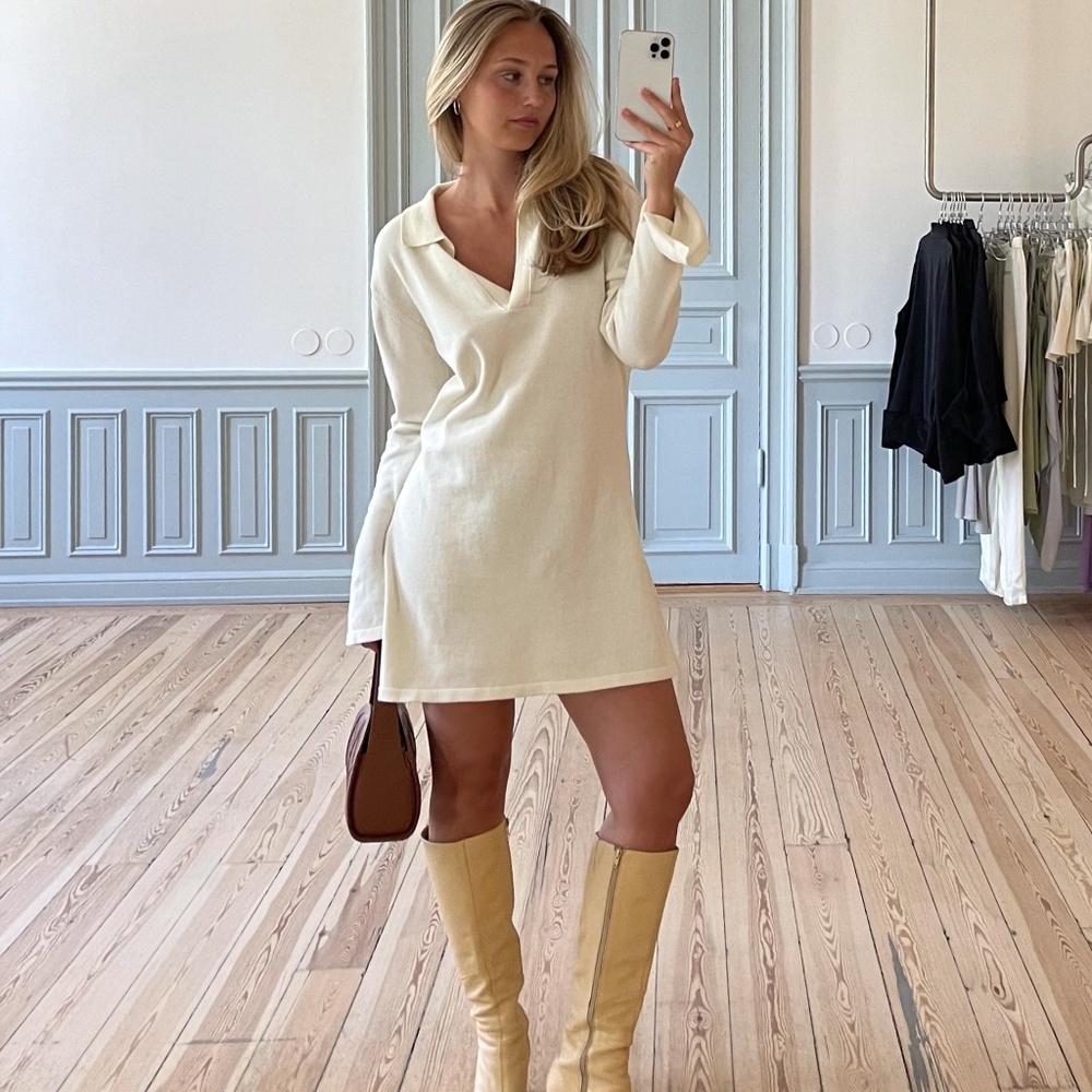 Djerf Avenue Getaway Dress Cream - XXL (NWOT)